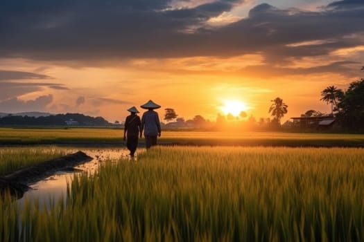 Beautiful Rice field landscape terraced.