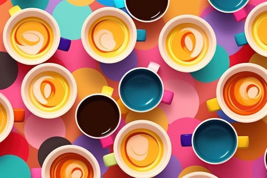 Cup of coffee poster design abstract background.