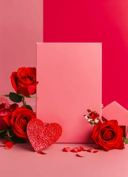 Banner postcard for Valentine's Day. generate ai beautiful