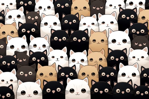 Cats seamless pattern wallpaper Generative AI.