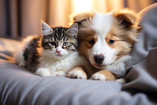 Puppy and kitten Generative AI.