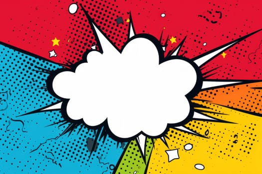 Speech bubble burst comic art illustration.