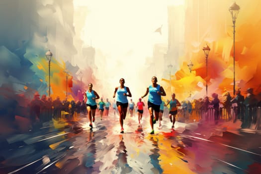 marathon poster design abstract background.