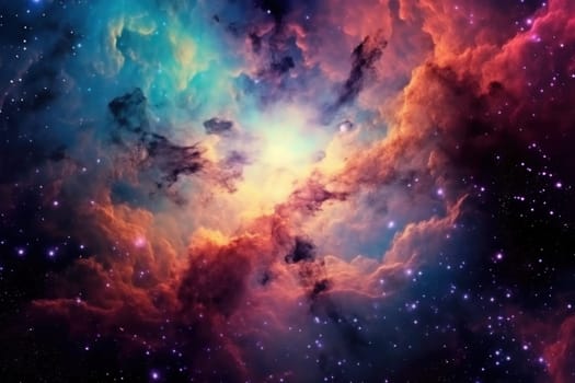 Colorful space galaxy cloud nebula background wallpaper.