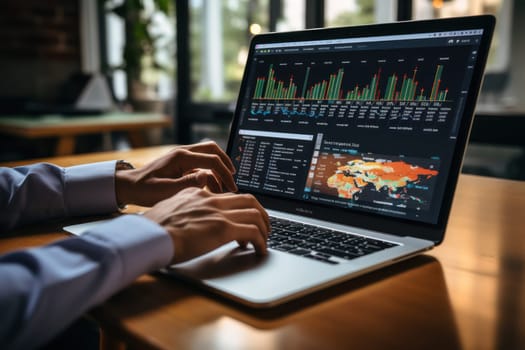 man on labtop analysis, Generative AI.