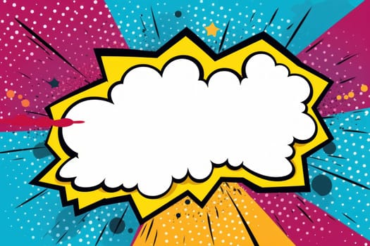 Speech bubble burst comic art illustration.
