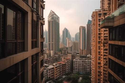 The view of the urban buildings is beautiful landscape.