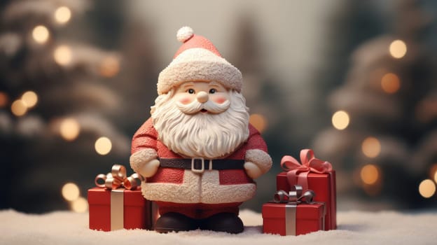 Christmas festival with copy space, Santa Claus, Generative AI.