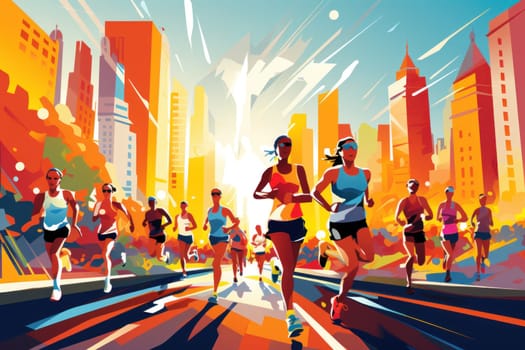 marathon poster design abstract background.