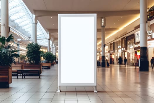 Blank billboard indoors outdoors, Generative AI.
