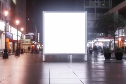 Blank billboard indoors outdoors, Generative AI.