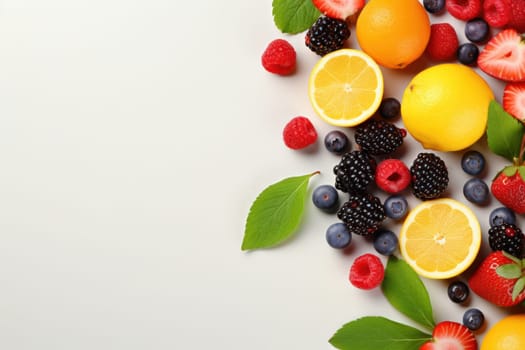 Fresh fruit with water splash, Generative AI.