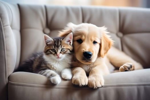 Puppy and kitten Generative AI.