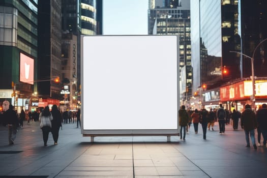 Digital Media Blank white mock up of advertising light box billboard at city background, advertising, Generative AI.