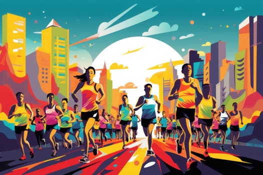 marathon poster design abstract background.