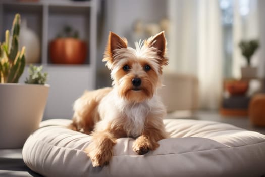 Photo of Dog in Modern living room interior.