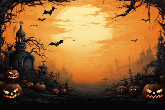 Halloween Day on the abstract background.