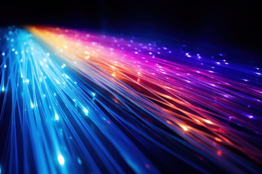 fiber optic speed line, image of modern city network communication concept.