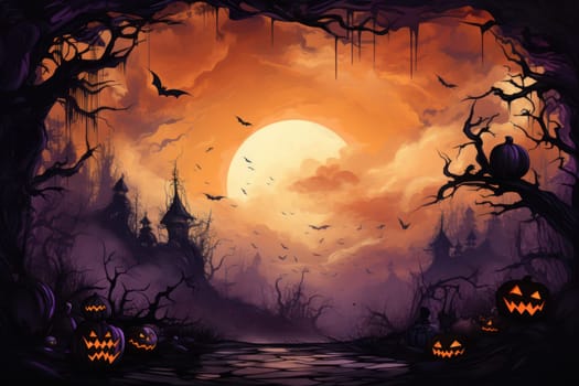 Halloween Day on the abstract background.