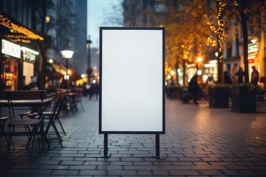 Blank billboard indoors outdoors, Generative AI.