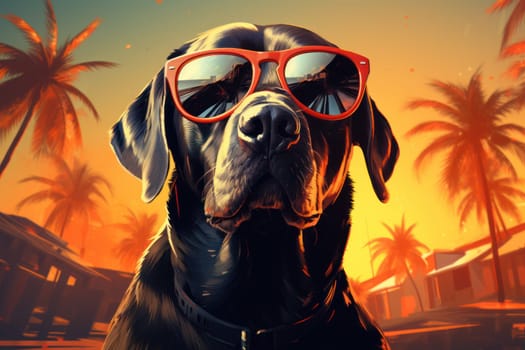 Car trunk with cute Dog and luggage Dog Travel concept Generative AI.