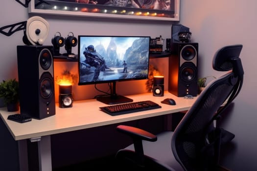 Gaming room with RGB light.