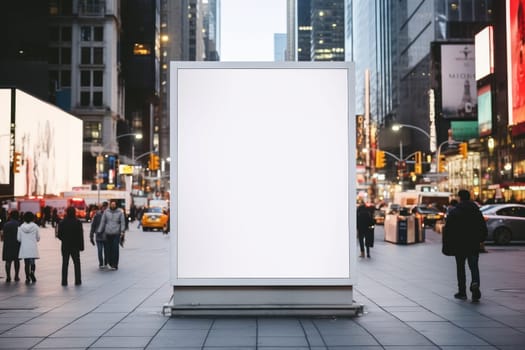 Digital Media Blank white mock up of advertising light box billboard at city background, advertising, Generative AI.