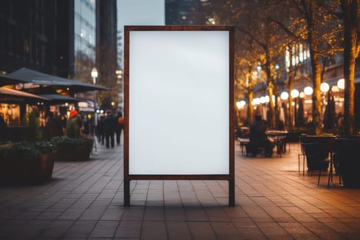 Blank billboard indoors outdoors, Generative AI.