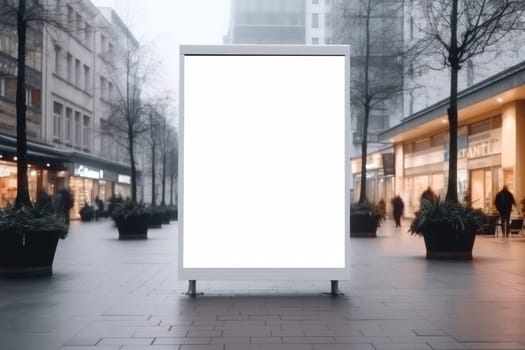 Blank billboard indoors outdoors, Generative AI.