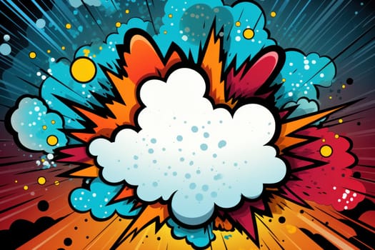 Speech bubble burst comic art illustration.