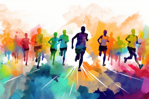 marathon poster design abstract background.