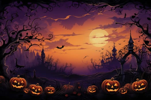 Halloween Day on the abstract background.
