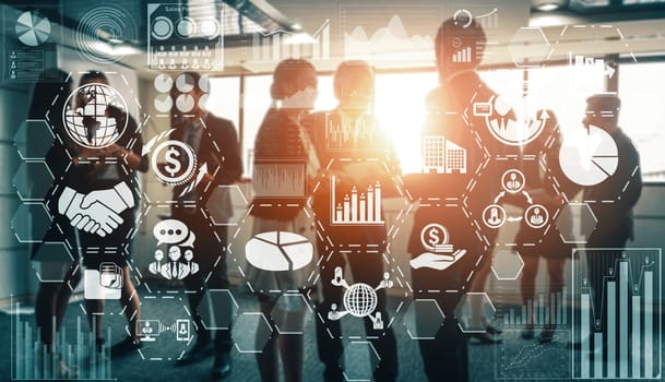 Finance and Money Transaction Technology Concept. Icon Graphic interface showing fintech trade exchange, profit statistics analysis and market analyst service in modern computer application. uds