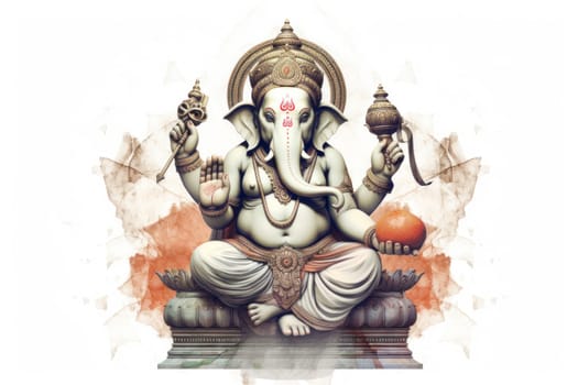 Illustration of Ganesh Chaturthi, the Hindu god Ganesha.