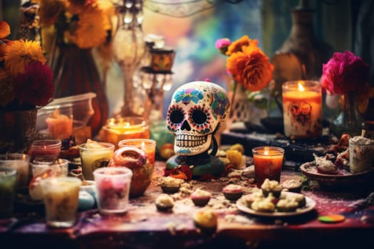 Photo of Day of the dead concept background.