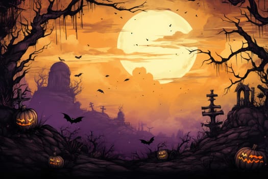 Halloween Day on the abstract background.