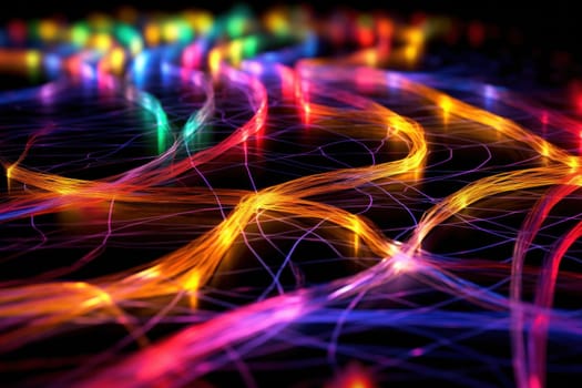 fiber optic speed line, image of modern city network communication concept.