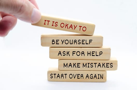 Motivational text about it is okay. Motivational and inspirational concept.