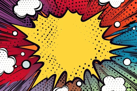Speech bubble burst comic art illustration.