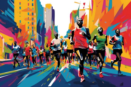 marathon poster design abstract background.