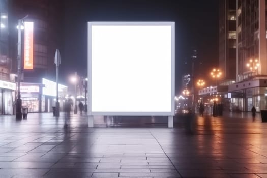 Blank billboard indoors outdoors, Generative AI.