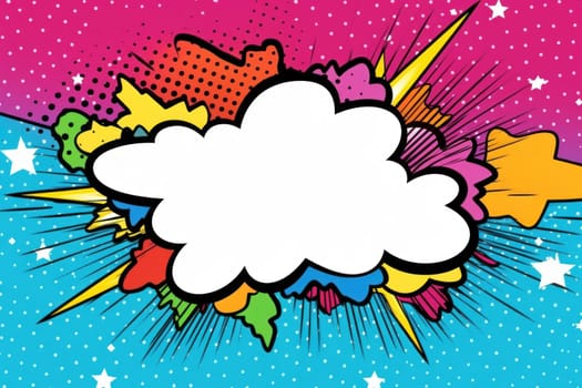 Speech bubble burst comic art illustration.