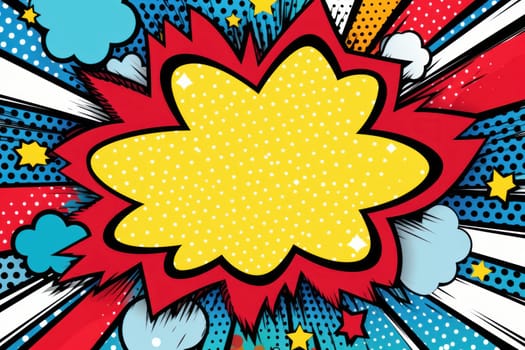 Speech bubble burst comic art illustration.