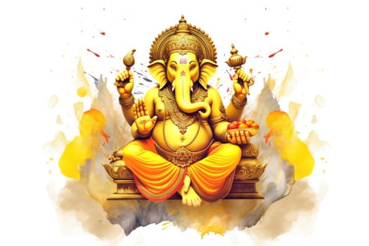 Illustration of Ganesh Chaturthi, the Hindu god Ganesha.