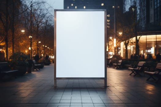 Blank billboard indoors outdoors, Generative AI.