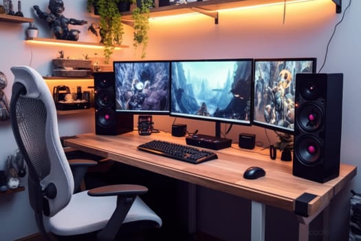 Gaming room with RGB light.