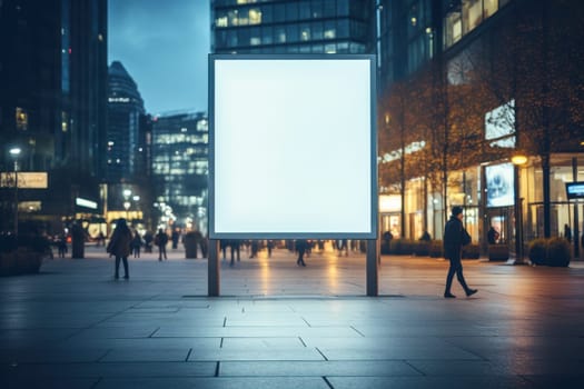 Digital Media Blank white mock up of advertising light box billboard at city background, advertising, Generative AI.
