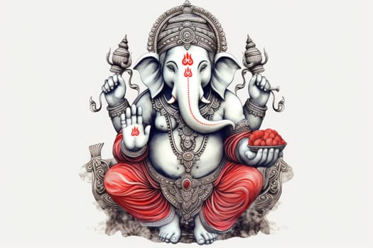 Illustration of Ganesh Chaturthi, the Hindu god Ganesha.