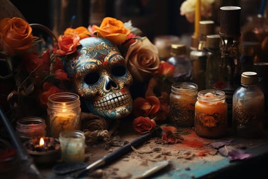 Photo of Day of the dead concept background.