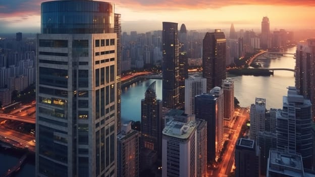 The view of the urban buildings is beautiful landscape.